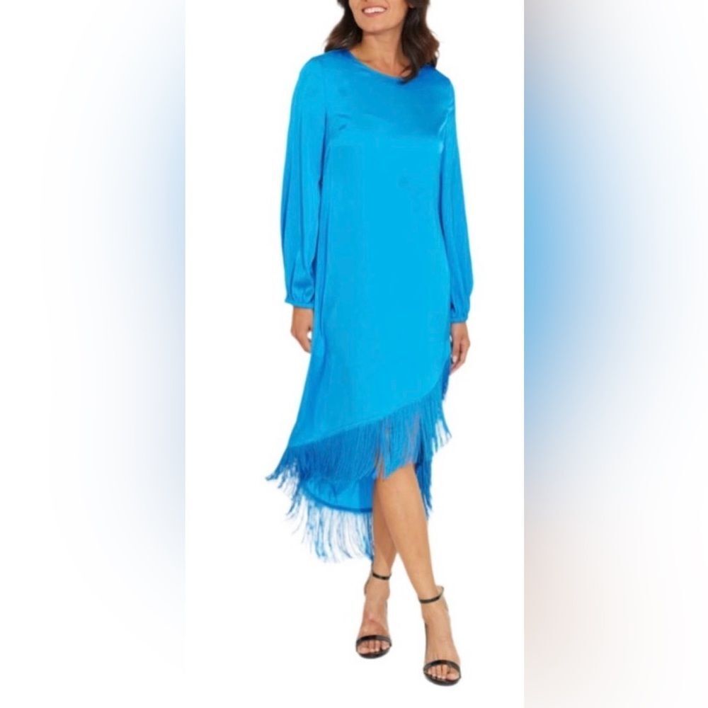 Alden Adair Valentina dress in Neptune Vibrant Blue Long Sleeve Dress size XS